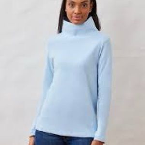 Dudley Stephens Ice Blue Greenpoint Terry fleece turtleneck - size small